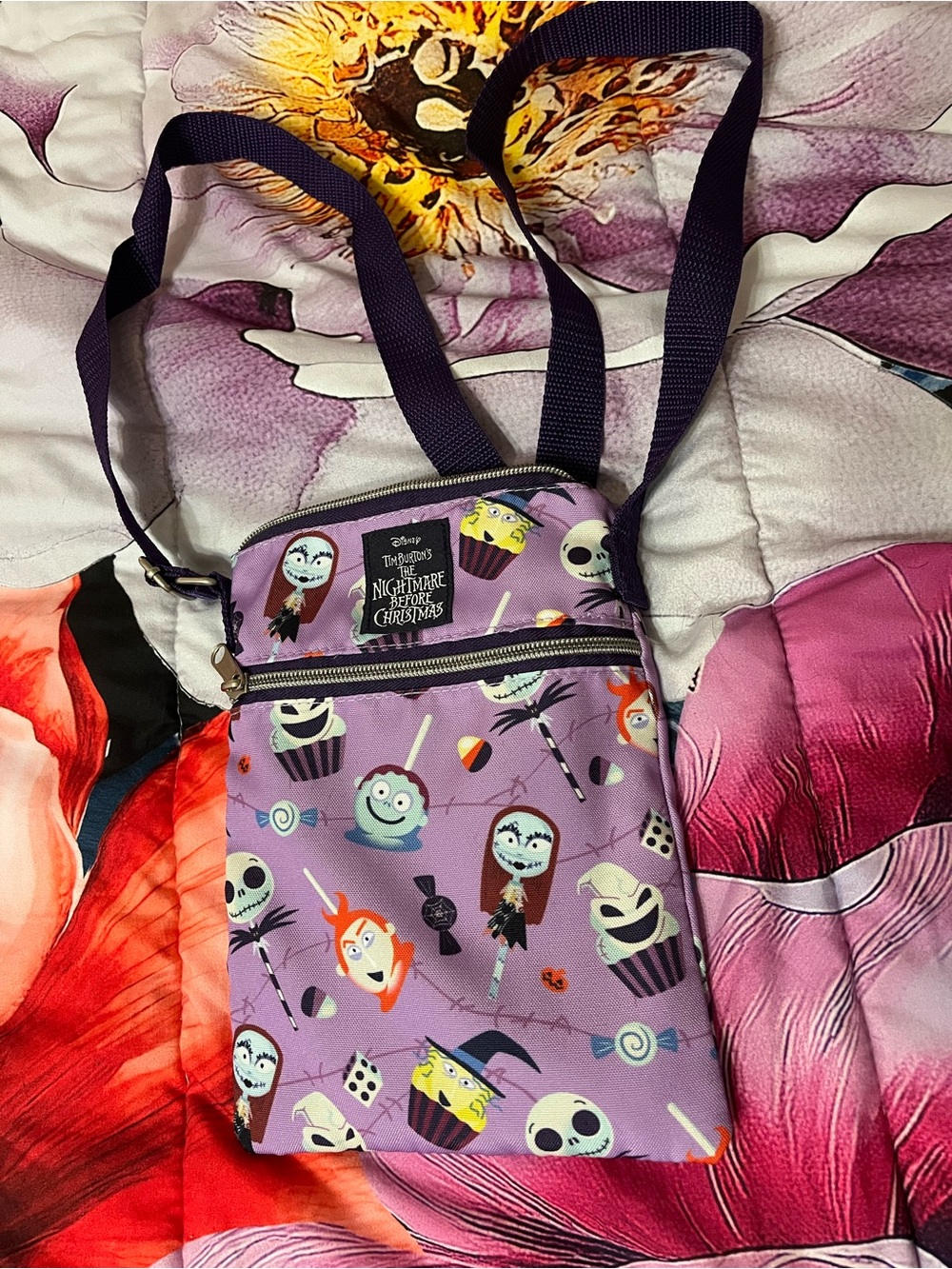 Loungefly Purple The Nightmare Before Christmas Character Crossbody Bag